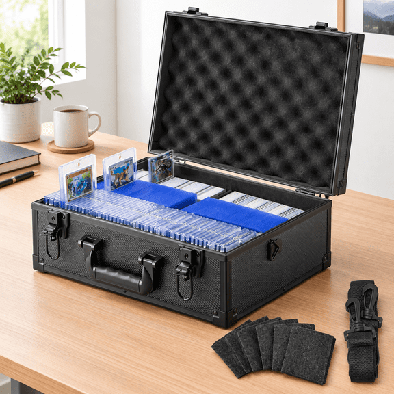 Trading Card Storage Case, Holds 600+ Toploaders 3"x4" 35pt Cards