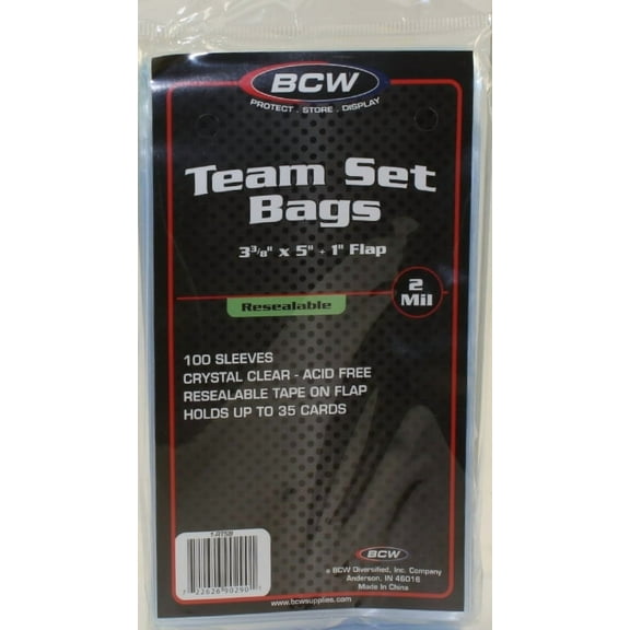 Trading Card Supplies - TEAM BAGS ( 1000 Resealable Plastic Card Bags - 10 Packs )