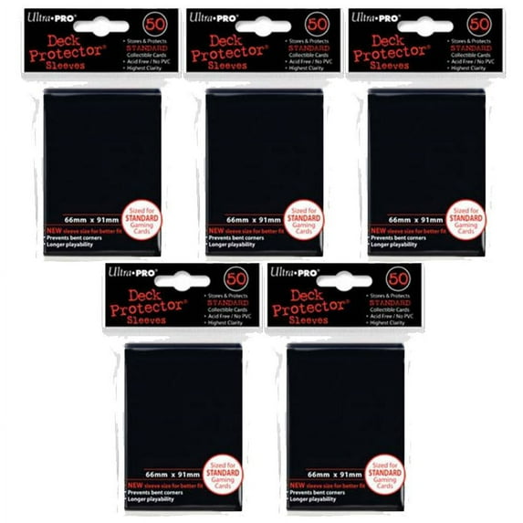 Trading Card Supplies - Ultra Pro DECK PROTECTORS - BLACK (Lot of 5 - 250 Sleeves Total)(Standard)