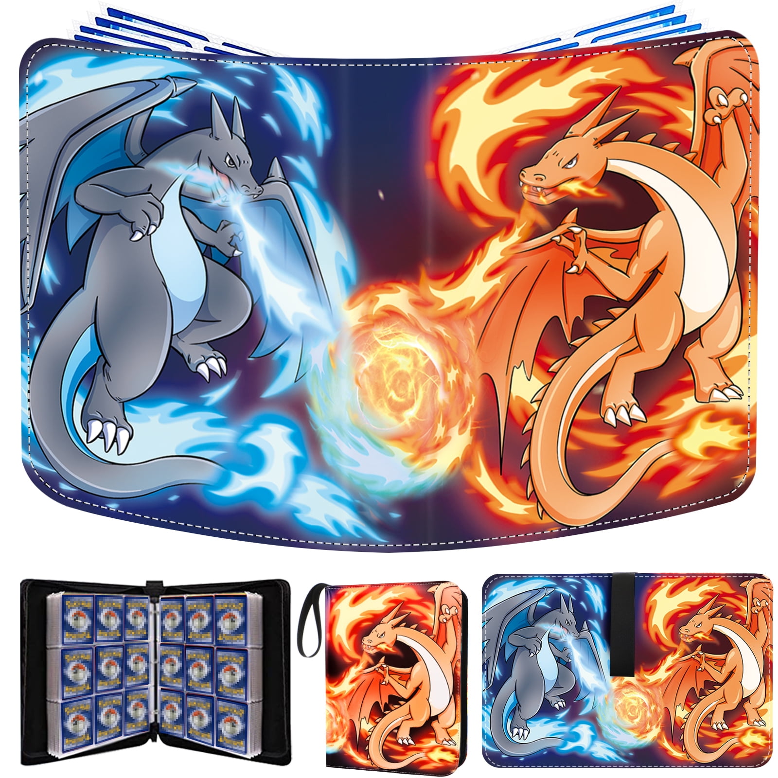 900 card pokemon binder Tcg Binder Pokmon Card Binder Album 9-Pocket Ultra Pro Style Black 3-Ring Binder Holds 900 Cards Pocket Zipper