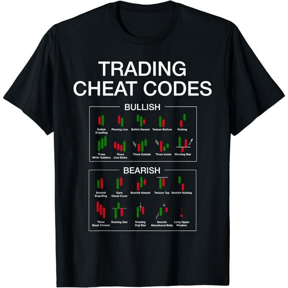 Trading Cheat Code Candlestick Pattern Funny Stock Trader T-Shirt