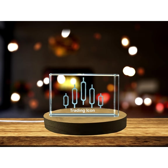 Trading Icon 3D Engraved Crystal - A Unique Crystal Art Piece For Business Leaders