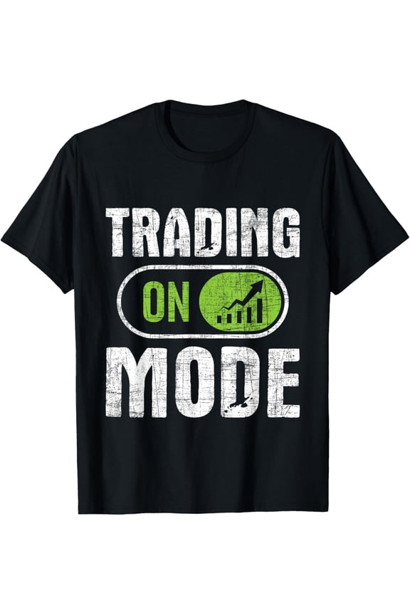 Trading Mode - Day Trader Stock Market Investor Bull Crypto T-ShirtMen and women, White Black T-shirt, size: Extra large S-4XL