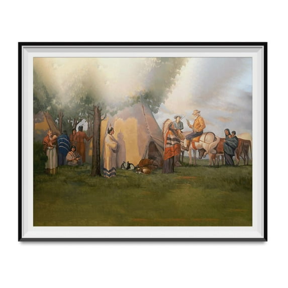 Trading Post Pawnee City Hall Mural Poster - 18" x 24"