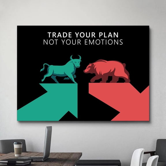Trading Stock Trader Bear Bull Market Trading Room Day Trader Motivation Sign Poster , Poster Print Only