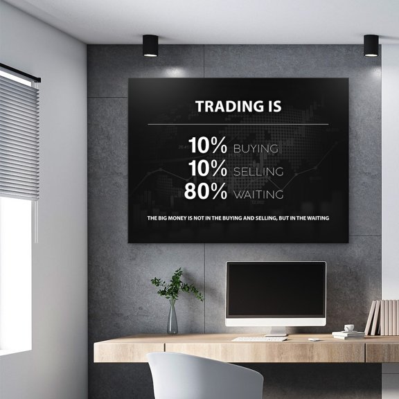 Trading Waiting Trading Motivation Stock Market Quote Investor Finance Poster