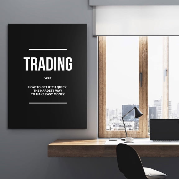 Trading Wall Art Poster Poster – Stock Market Quote Finance Decor, Motivational Trader Gift, & Poster Home Decor, 12x18 UNFRAMED