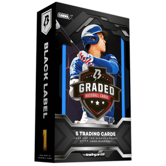 TradingCard360 Black Label Baseball Hobby Box - 1 Guaranteed Gem-Mint 10 Graded Card Plus 4-Card Raw Booster Pack