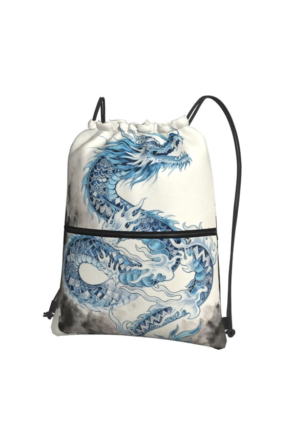 Tradition Chinese Dragon Drawstring Backpack Bag Water Resistant Yoga Shopping Cinch Bag Sackpack For Men Women