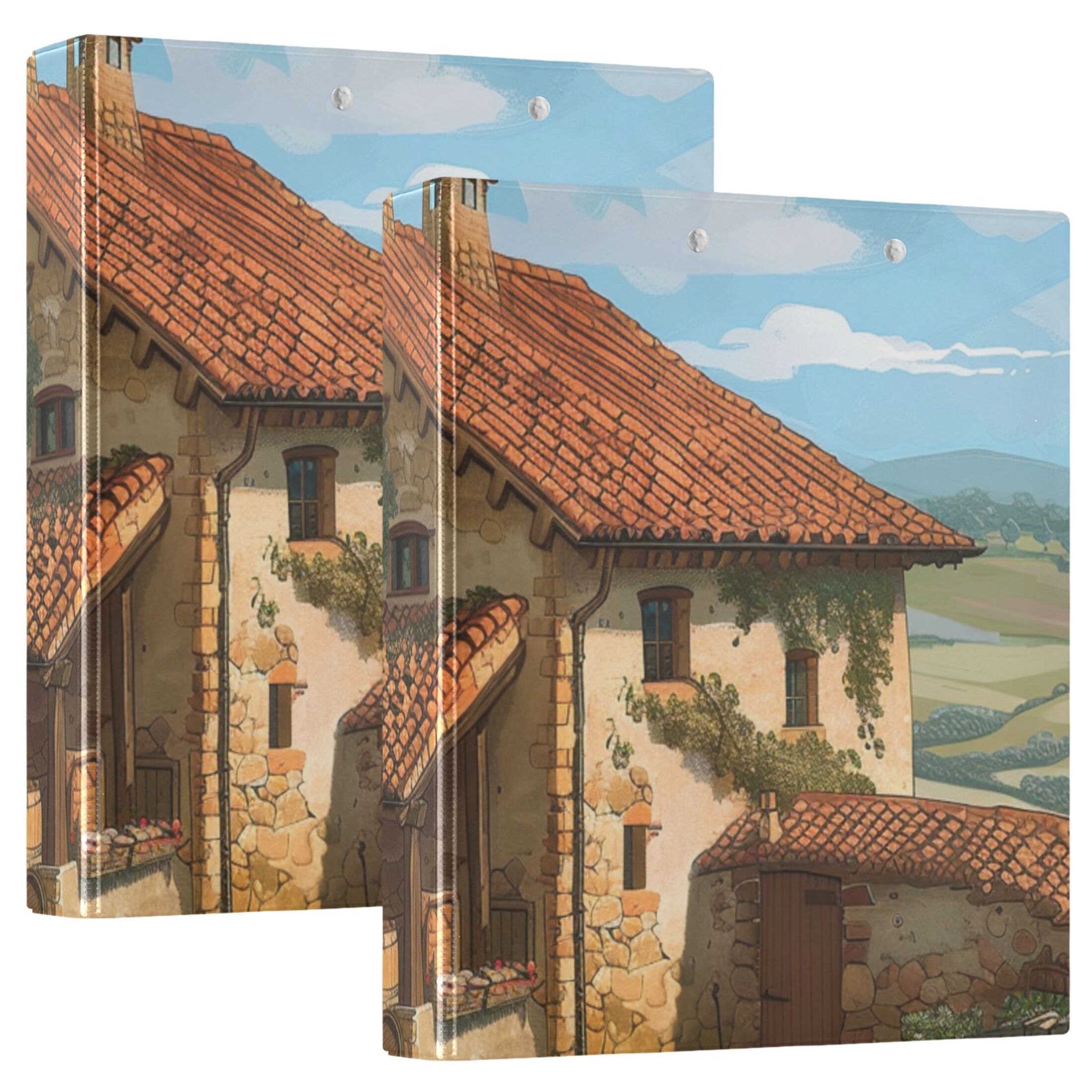 Tradition Farmhouse 3 Ring Binders 1.5 inch Hardcover File Folders with Interior Pockets A4 Size Organizer for School Office Hospital