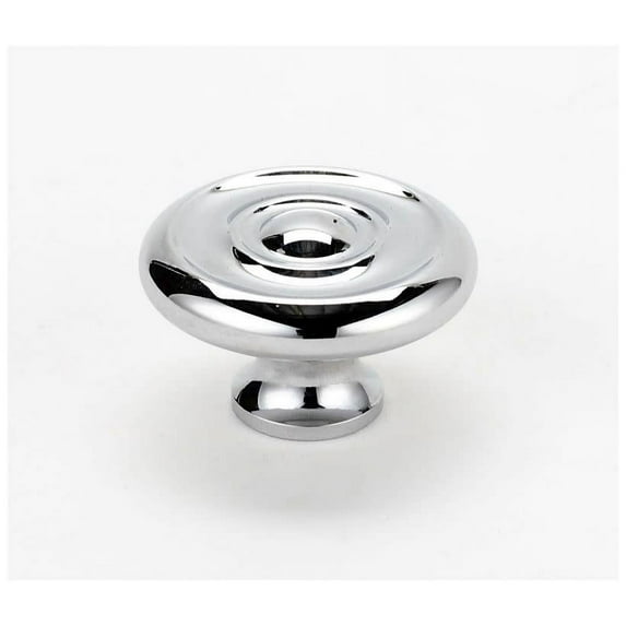 Traditional 0.75" Round Knob, Polished Chrome, 1" H x 1.5" W x 0.63" D (Set of 2)