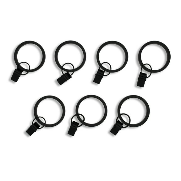 Better Homes & Gardens Matte Black Curtain Clip Rings (7 Pack)