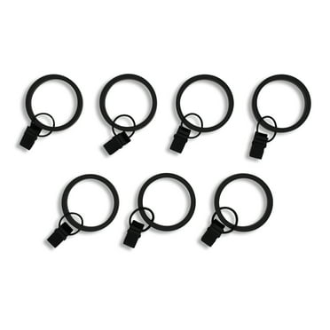 Traditional 1" Black Curtain Clip Rings, by Better Homes & Gardens (7 Pack)