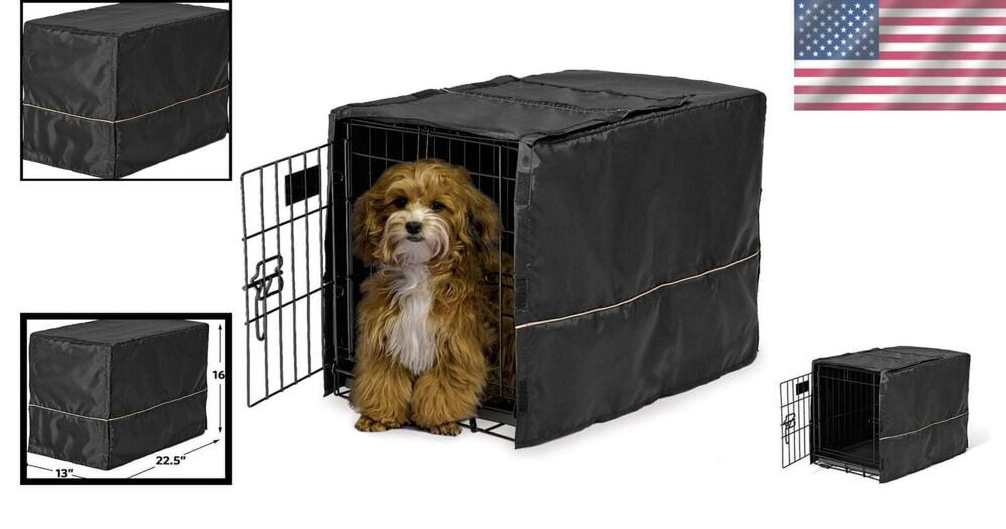 Traditional 22Inch Black Dog Crate Cover for Anxious Dogs Easy