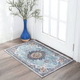 thumbnail image 1 of Traditional 2x3 Area Rug (2' x 3'4'') Medallion Navy, Aqua Indoor Scatter Easy to Clean, 1 of 8