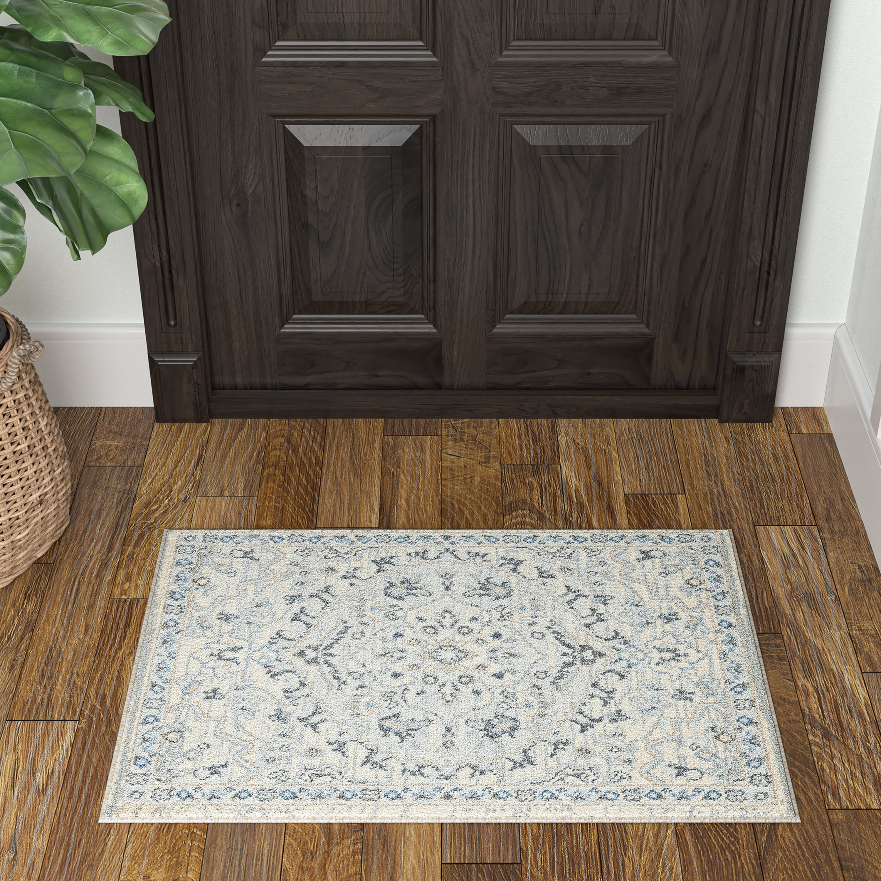 Traditional 2x3 Area Rug (2' x 3') Medallion Cream, Cream Indoor Scatter Easy to Clean