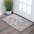 thumbnail image 1 of Traditional 2x3 Area Rug (2' x 3') Medallion Dark Blue, Cream Indoor Scatter Easy to Clean, 1 of 8
