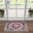 thumbnail image 1 of Traditional 2x3 Area Rug (2' x 3') Medallion Red, Pink Indoor Scatter Easy to Clean, 1 of 8