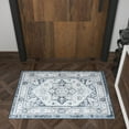 thumbnail image 1 of Traditional 2x3 Area Rug (2' x 3') Medallion White, Blue Indoor Scatter Easy to Clean, 1 of 10