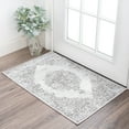 thumbnail image 1 of Traditional 2x3 Area Rug (2' x 3') Medallion White, Gray Indoor Scatter Easy to Clean, 1 of 8