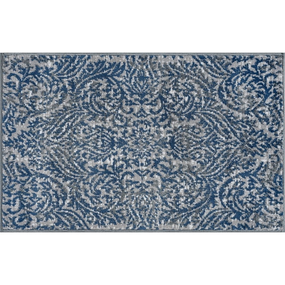 Traditional 2x3 Area Rug (2' x 3') Oriental Dark Gray Indoor Scatter Easy to Clean