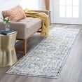 thumbnail image 1 of Traditional 2x8 Area Rug (2'2'' x 7'3'') Floral Gray, Teal Indoor Runner Easy to Clean, 1 of 8