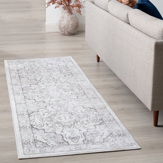 Traditional 2x8 Area Rug (2'3'' x 7'3'') Oriental Gray Indoor Runner Easy to Clean
