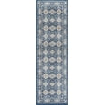 thumbnail image 1 of Traditional 2x8 Area Rug (2'3'' x 7'3'') Oriental Navy, Cream Indoor Runner Easy to Clean, 1 of 10