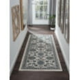 thumbnail image 1 of Traditional 2x8 Area Rug (2'7'' x 7'3'') Oriental Cream, Navy Indoor Runner Easy to Clean, 1 of 6