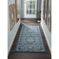 thumbnail image 1 of Traditional 2x8 Area Rug (2'7'' x 7'3'') Oriental Navy, Gray Indoor Runner Easy to Clean, 1 of 7