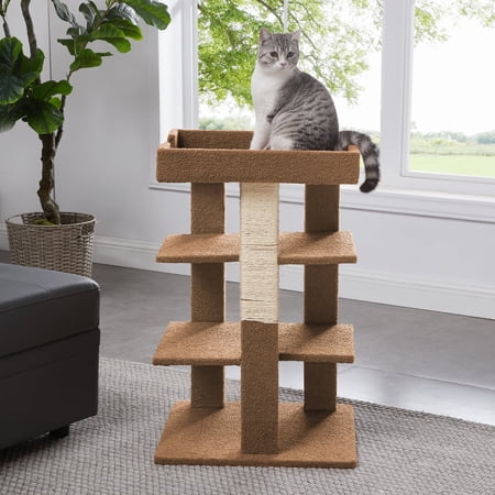 Traditional 3-Level Cat Tower by Naomi Home-Color:Beige