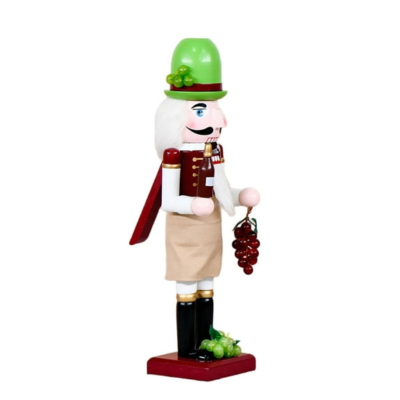 Traditional 36CM Nutcrackers Wine Ornament Winemaker Statue For Christmas Tabletop Shelf Holiday Decors Gift