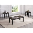 thumbnail image 1 of Traditional 3pc Table : Rectangular Coffee Table, Square End Tables, Faux Marble Protector, Brown Finish, Simple Assembly Style 3 Fashionable Look, Marble, Effortless Process, 1 of 3
