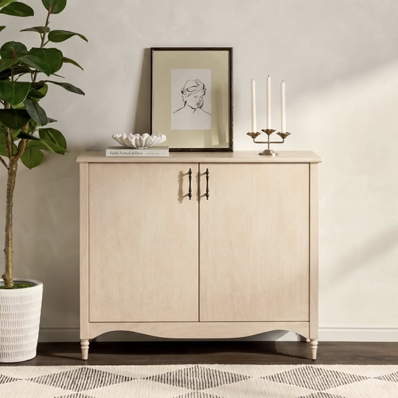 Traditional 44" Entryway Accent Cabinet - Antique White