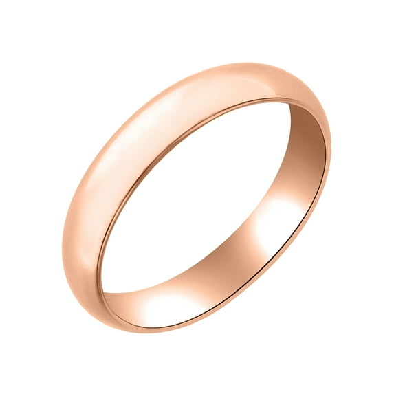 Traditional 4MM 10K Rose Gold Hollow Band - Wedding Ring for Men & Women