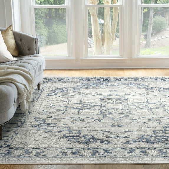 Traditional 4x6 Area Rug (4' x 5'3'') Oriental Cream, Cream Indoor Rectangle Easy to Clean