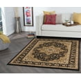 thumbnail image 1 of Traditional 5x7 Area Rug (5' x 7') Oriental Black, Gold Living Room Easy to Clean, 1 of 9