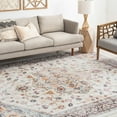 thumbnail image 1 of Traditional 5x8 Area Rug (5'3'' x 7'3'') Oriental Taupe, Cream Living Room Easy to Clean, 1 of 9
