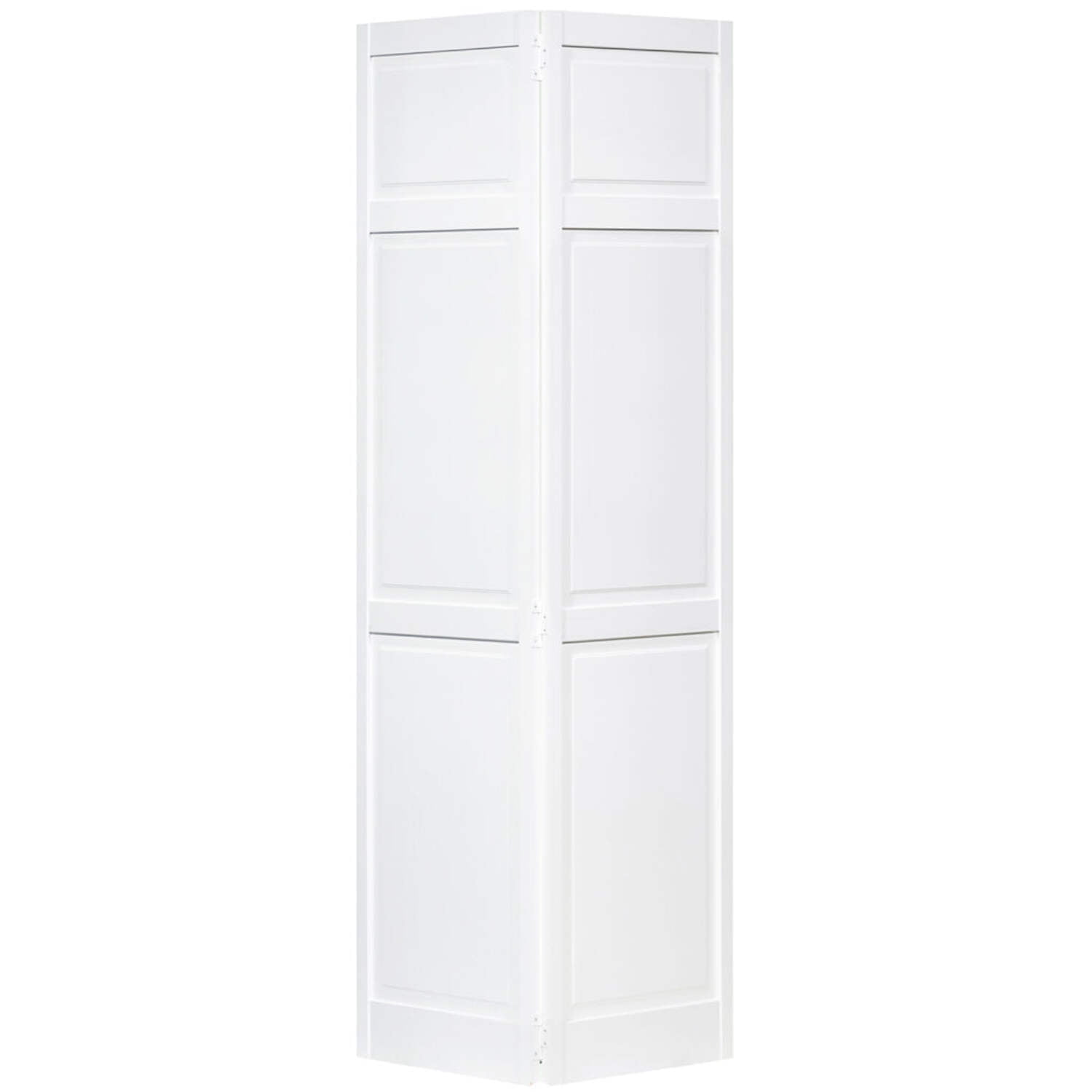 Traditional White Solid Pine 6-Panel Bi-Fold Door