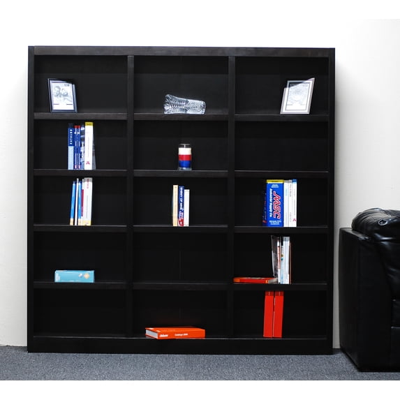 Concepts in Wood Book Shelf - Tall Wood Bookcase Furniture - 72 x 72" Espresso