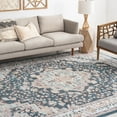 thumbnail image 1 of Traditional 7x10 Area Rug (6'7'' x 9'6'') Oriental Navy, Cream Living Room Easy to Clean, 1 of 9