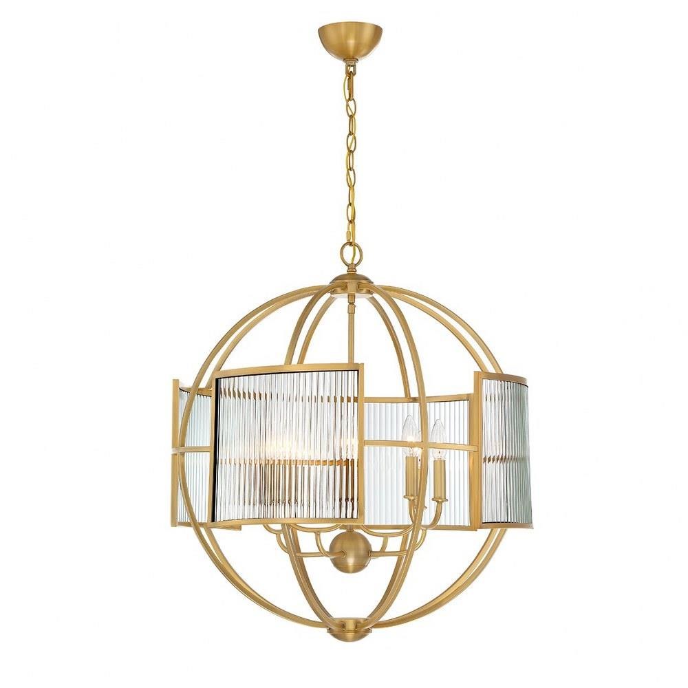 Traditional 8-Light Chandelier with Clear Glass 29 inches Chandeliers-Brass Finish Bailey Street Home 79-Bel-2772673 - image 1 of 1