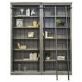 thumbnail image 1 of Avondale 8' Tall Bookcase Wall With Ladder Storage Organizer Display Gray, 1 of 7