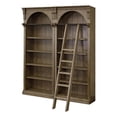 thumbnail image 1 of Traditional 8' Tall Wood Bookcase Wall With Ladder Office Storage Brown, 1 of 6