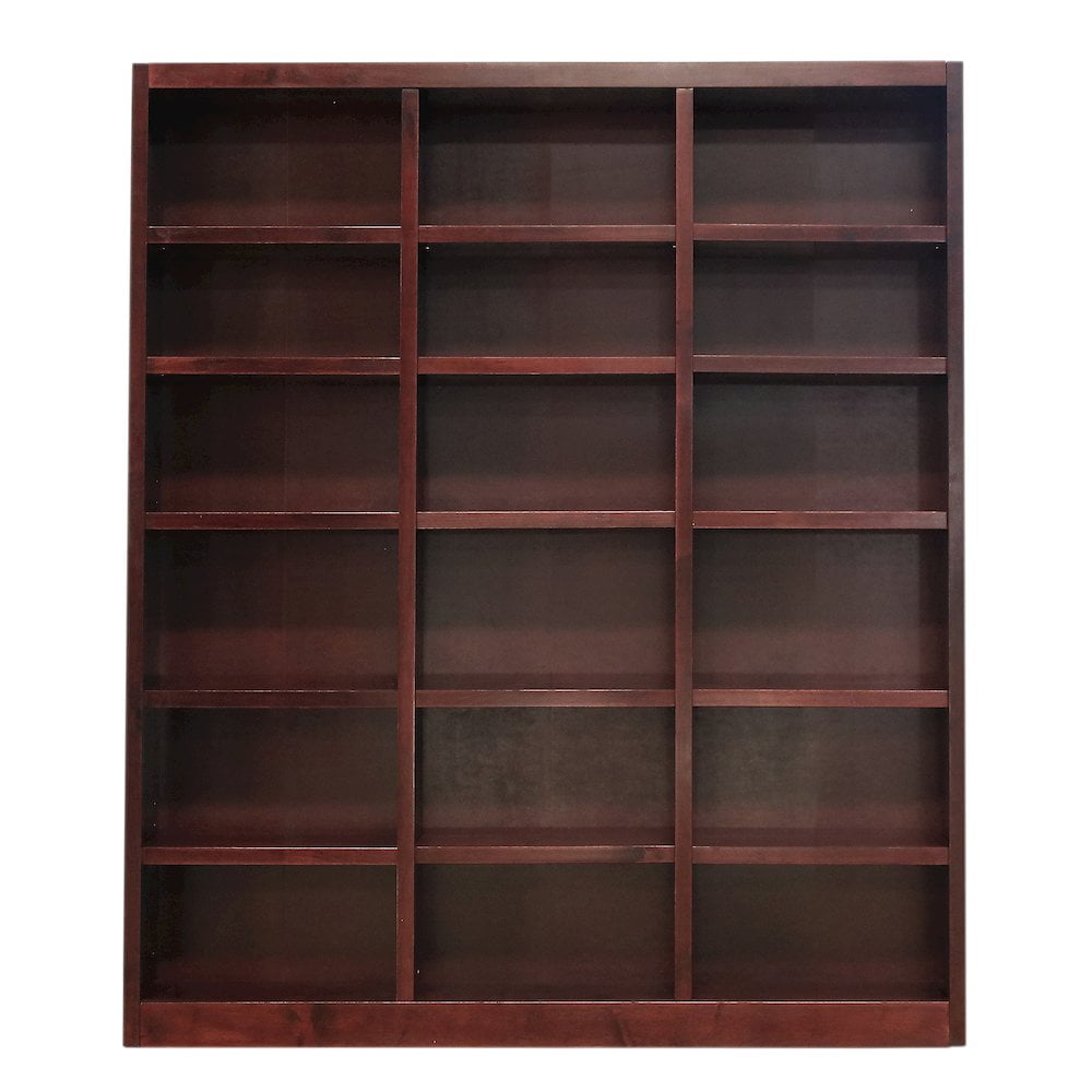 Cherry 84" Tall Triple Wide Wood Bookcase with Adjustable Shelves