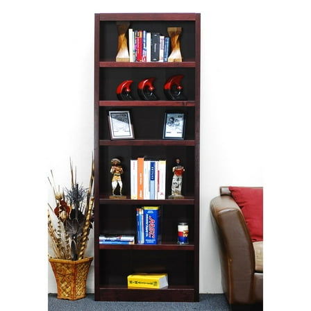 Concepts in Wood Book Shelf - Tall Wood Bookcase Furniture 30 x 72" - Cherry