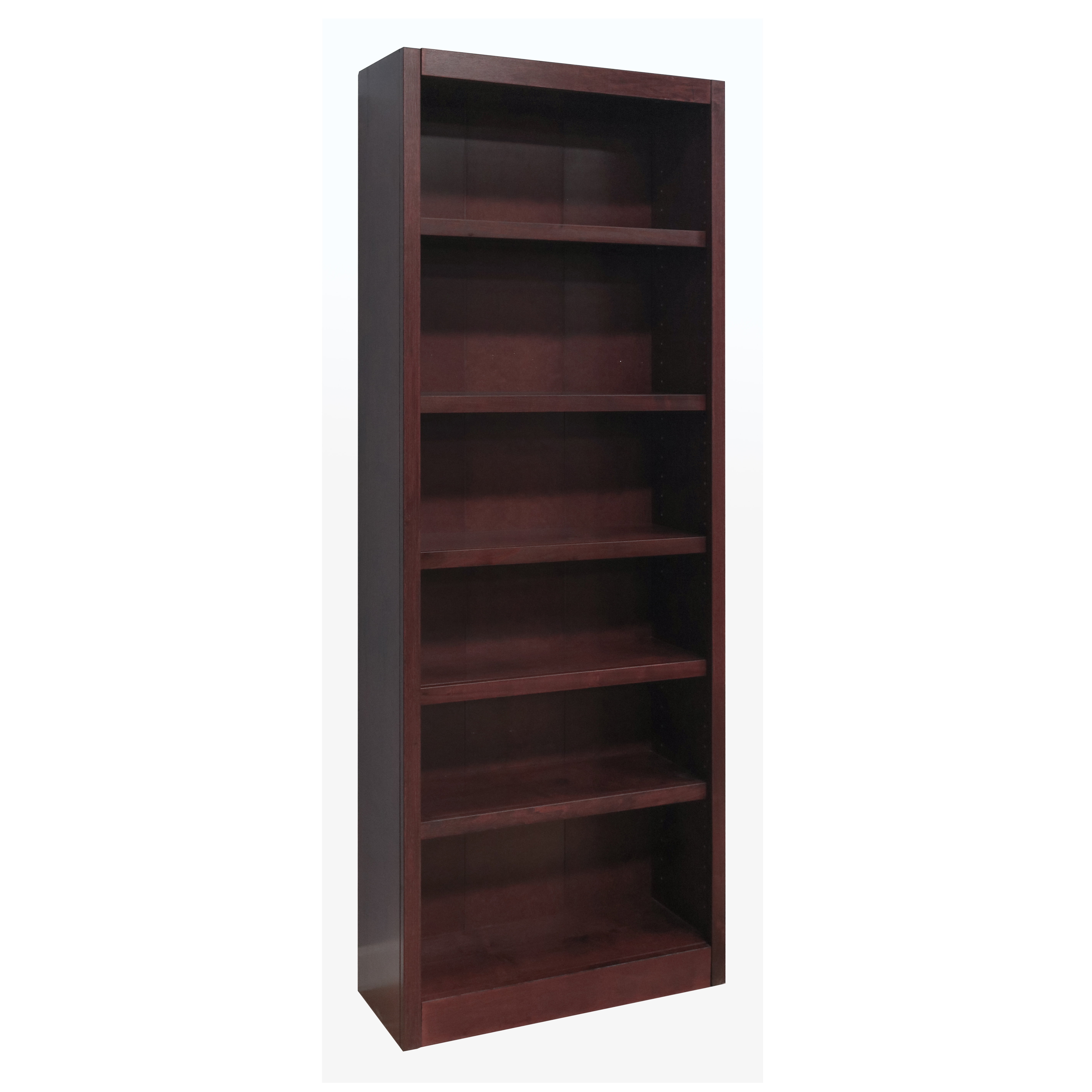Concepts in Wood 6 Shelf Wood Bookcase 84 inch Tall Espresso Finish
