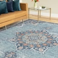 thumbnail image 1 of Traditional 9x12 Area Rug (8'10'' x 12'2'') Medallion Navy, Aqua Living Room Easy to Clean, 1 of 8