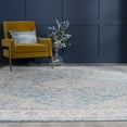 thumbnail image 1 of Traditional 9x12 Area Rug (8'9'' x 12'2'') Medallion Dark Blue, Cream Living Room Easy to Clean, 1 of 8