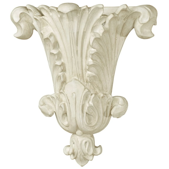 Traditional Acantha Wall Pocket Decorative Vase Antique White